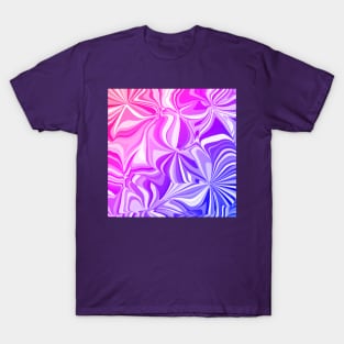 Magenta Purple Blue Gradient Ombre Swirl Pattern T-Shirt